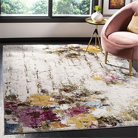 Safavieh 5 ft. 1 in. x 7 ft. 6 in. Aria Rectangle Power-Loomed Rug - Cream & Olive ARA167A-5